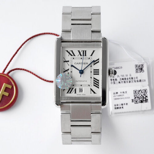 Cartier Tank W5200028 AF Factory Silver Stainless Steel JF Replica Watches - JF Replica