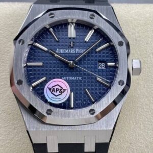 Audemars Piguet Royal Oak 15400 APS Factory Blue Dial Black Strap JF Replica Watches - JF Replica