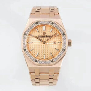 Audemars Piguet Royal Oak Quartz 33MM 67651OR.ZZ.1261OR.03 ZF Factory Gold Dial Diamond Bezel JF Replica Watches - JF Replica
