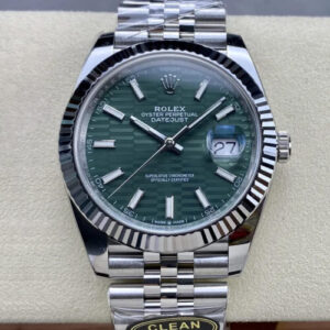Rolex Datejust 41MM M126334-0030 Clean Factory Stainless Steel Green Dial JF Replica Watches - JF Replica