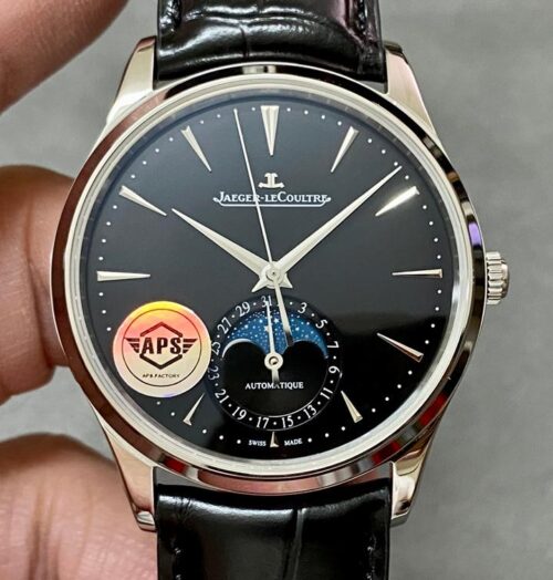 Jaeger-LeCoultre Master Series Perpetual Calendar 1368471 APS Factory Black Strap JF Replica Watches - JF Replica
